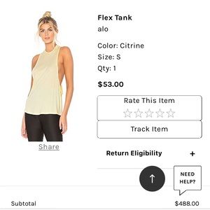 Alo yellow flex tank